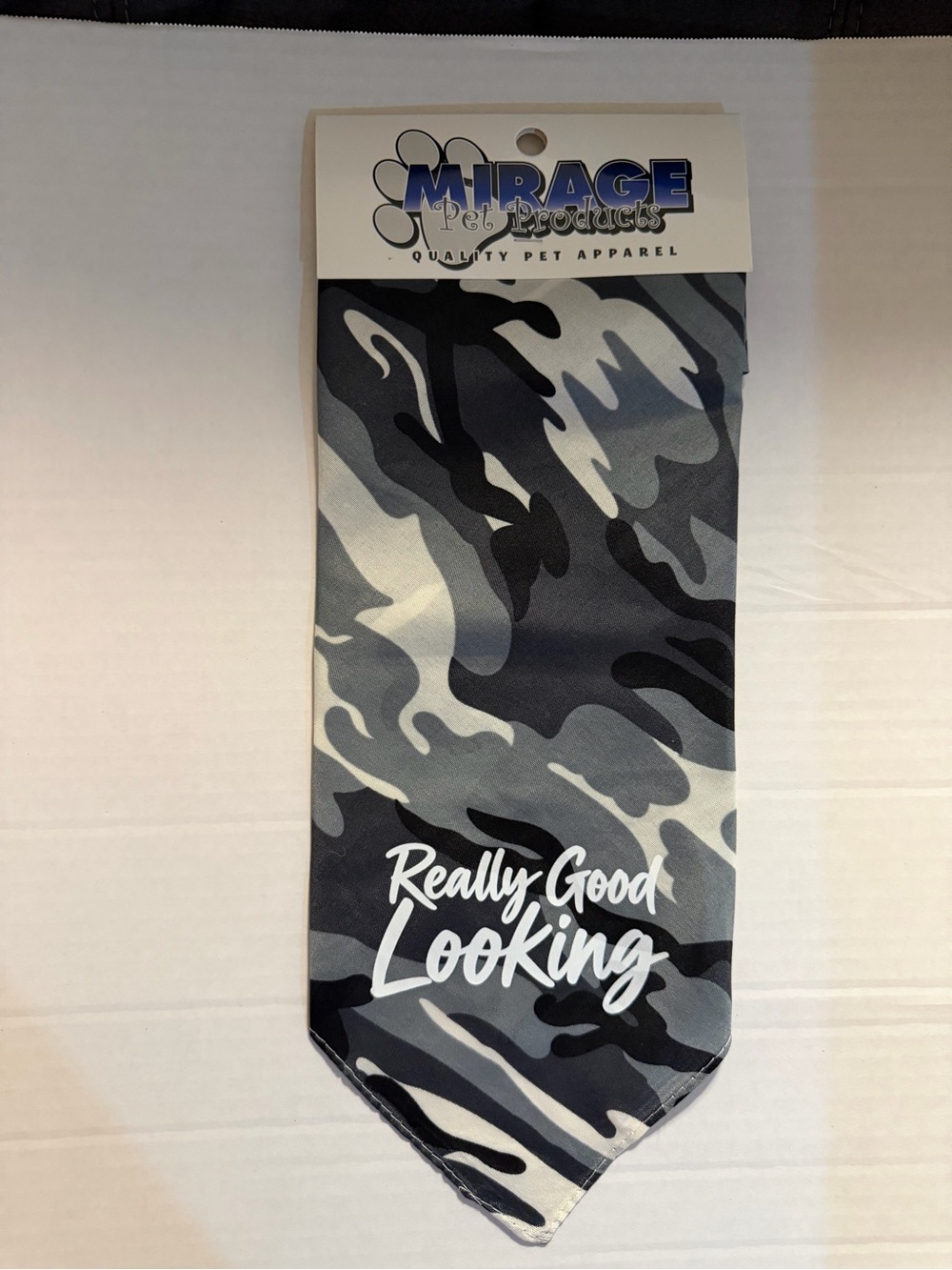 Mirage Pet Products Gray Camo Dog Bandana - 'Really Good Looking'